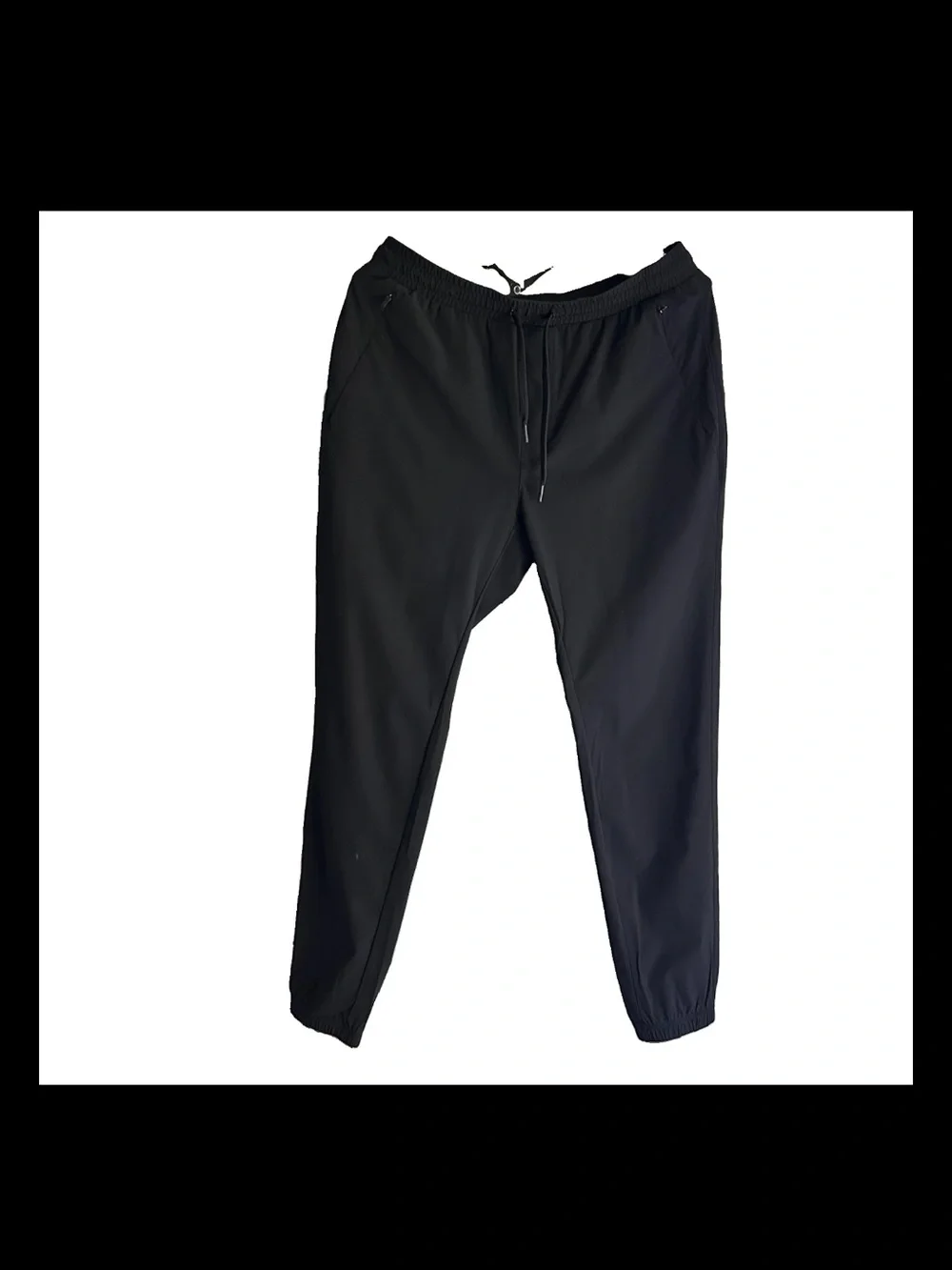 UNRL Men's Black Track Jogger Pants 4-Way Stretch Zip Pockets Size Small